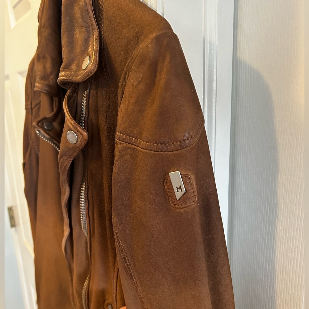 Authentic Distressed Leather Biker Jacket - image 6